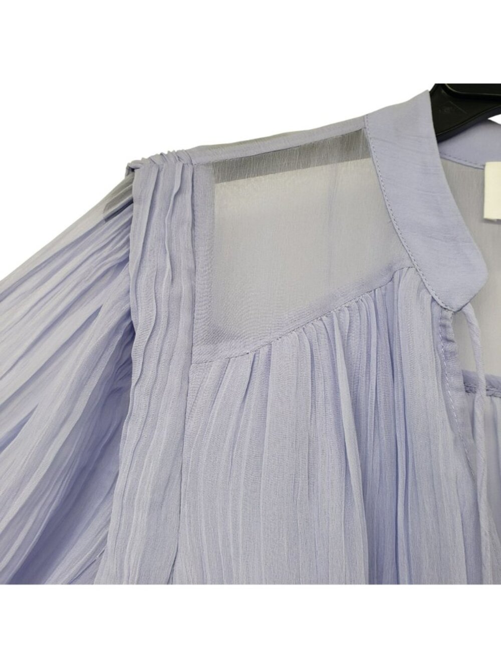 NEW Ba&sh $495 Lilac Purple Chiffon Elastic Waist Blouson Mini Dress Wedding - Picture 6 of 15